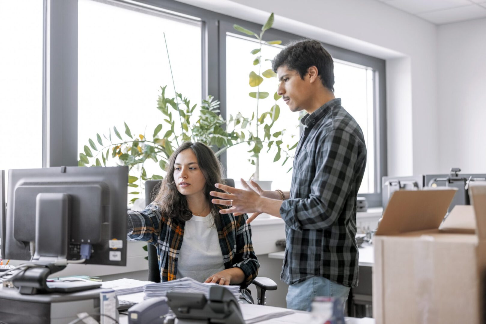 Teamwork in modern office environment