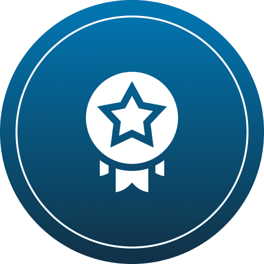 Award badge with star symbol